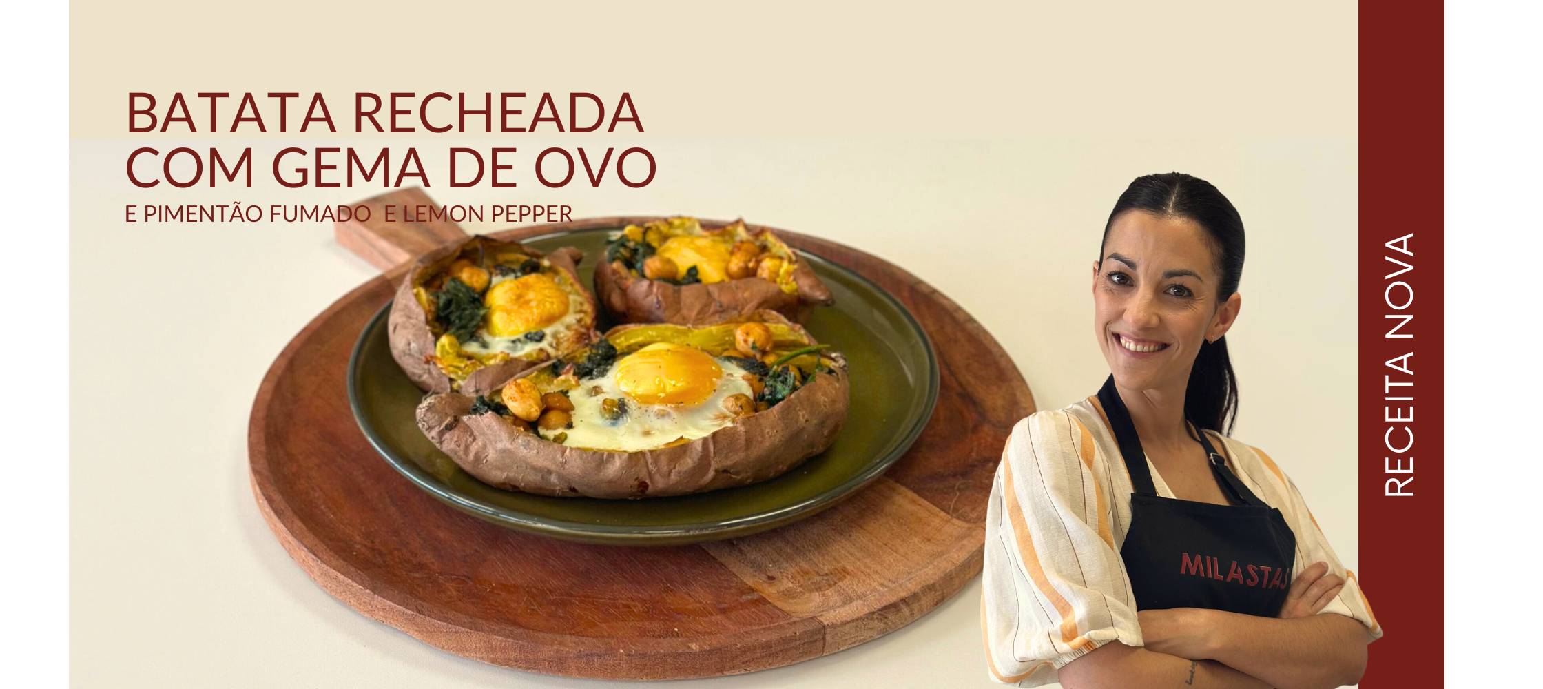 Batata doce recheada com gema de ovo