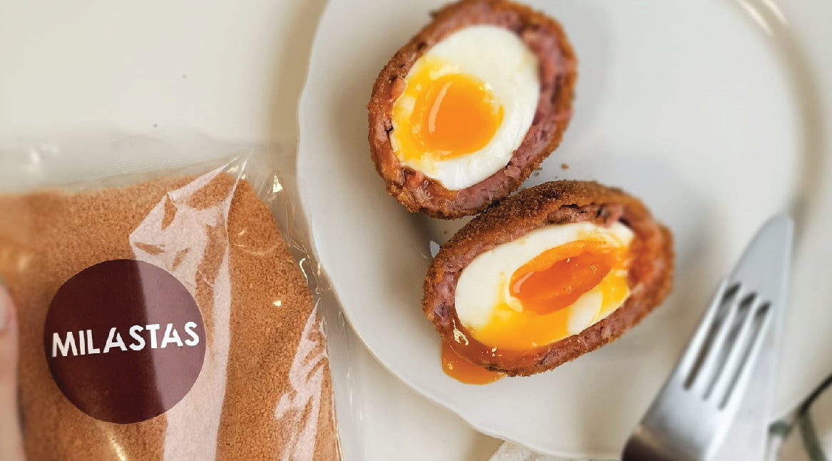 Scotch Egg com Pão Ralado Vermelho