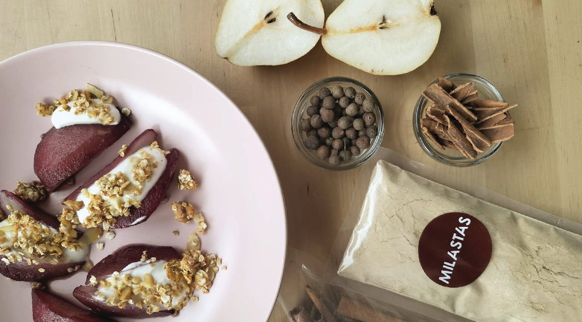 Pêras Bêbedas com Especiarias